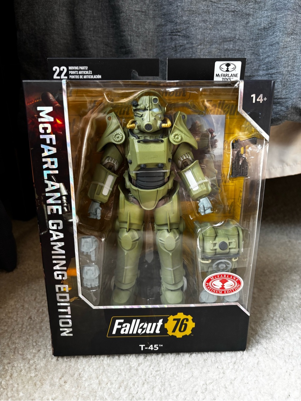 McFarlane Fallout 76 T-45 Power Armor Platinum Edition Action Figure - NIB